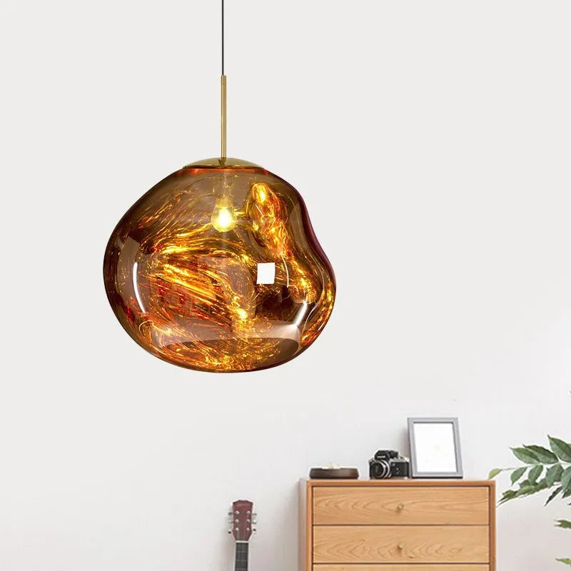 Organic Acrylic Pendant Light with Flowing Form for Dining Room & Bedroom – E27 LED Hardwire Ceiling Fixture