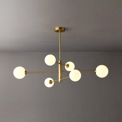 Multi-Globe Hanging Fixture with Adjustable Height for Dining Room & Living Room – Metal Frame with Glass Orbs – G9 LED Bulbs Included – 24