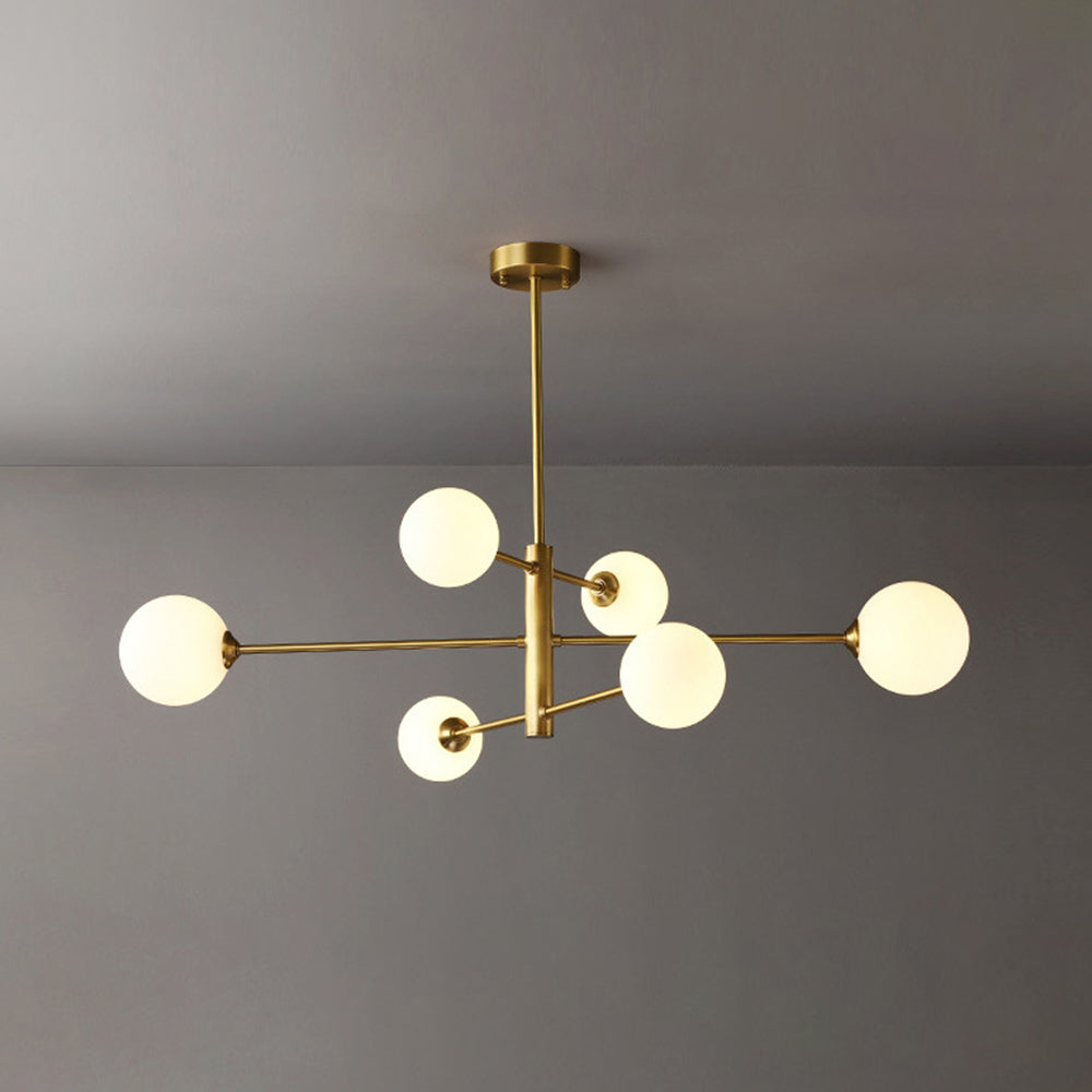 Bubble Glass Pendant Light with Metal Frame for Living Room & Bedroom – Modern Multi-Globe Chandelier for Dining Room & Entryway