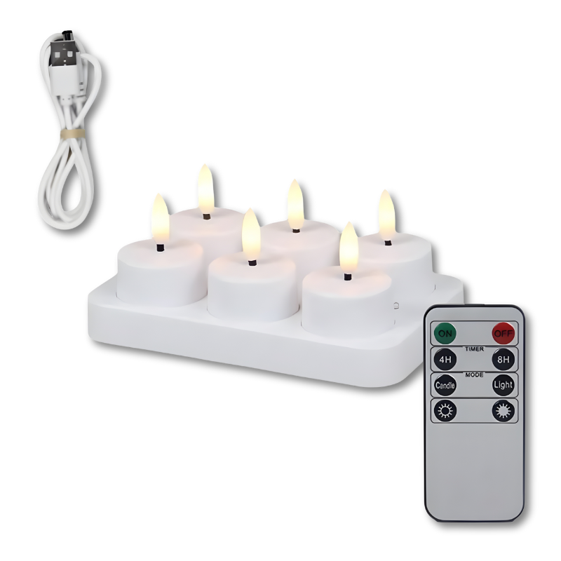 Rechargeable Flameless LED Candles with Remote Control and Timer for Home Ambiance Decor