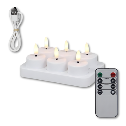 Rechargeable Flameless LED Candles with Remote Control and Timer for Home Ambiance Decor