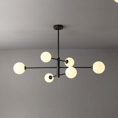 Bubble Glass Pendant Light with Metal Frame for Living Room & Bedroom – Modern Multi-Globe Chandelier for Dining Room & Entryway