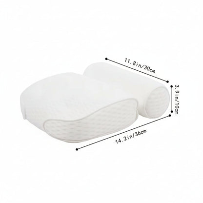 Tub Headrest Cushion with Contoured Neck Support – Breathable Air Mesh Design for Relaxing Soaks in Standard Bathtubs – White