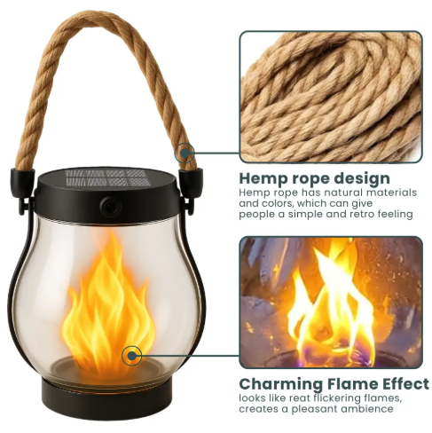 Lumosphere | Stylish Portable Outdoor Lamp with Hemp Rope Handle