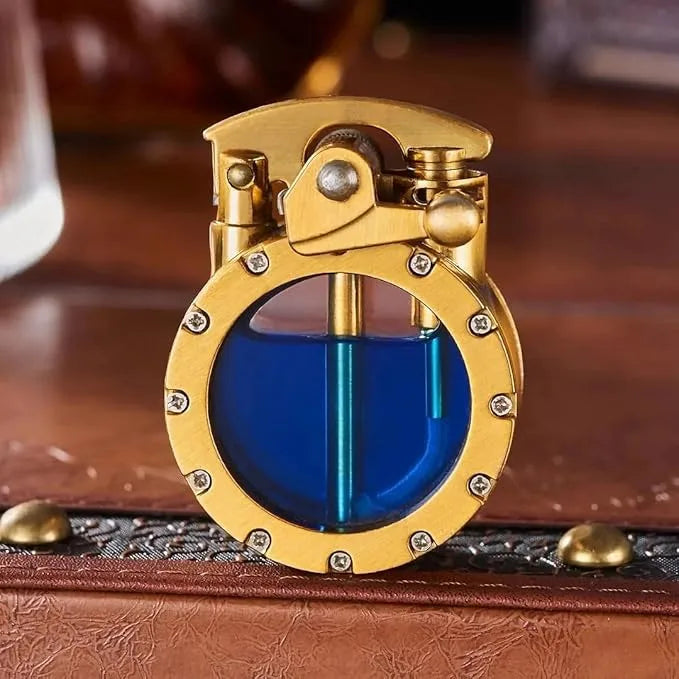 Refillable Zinc Alloy Trench Lighter Classic Windproof Design Gold Silver Metal Fuel Igniter Collectible Vintage-Style Fire Starter