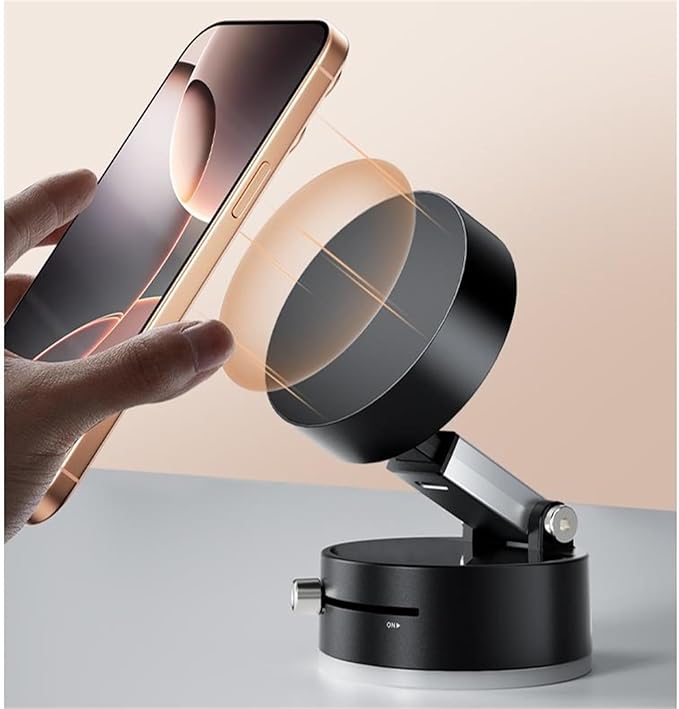 Dashboard Phone Mount with Strong Magnetic Grip & Suction Cup for Car, Office, Travel – Universal Fit for All Smartphones