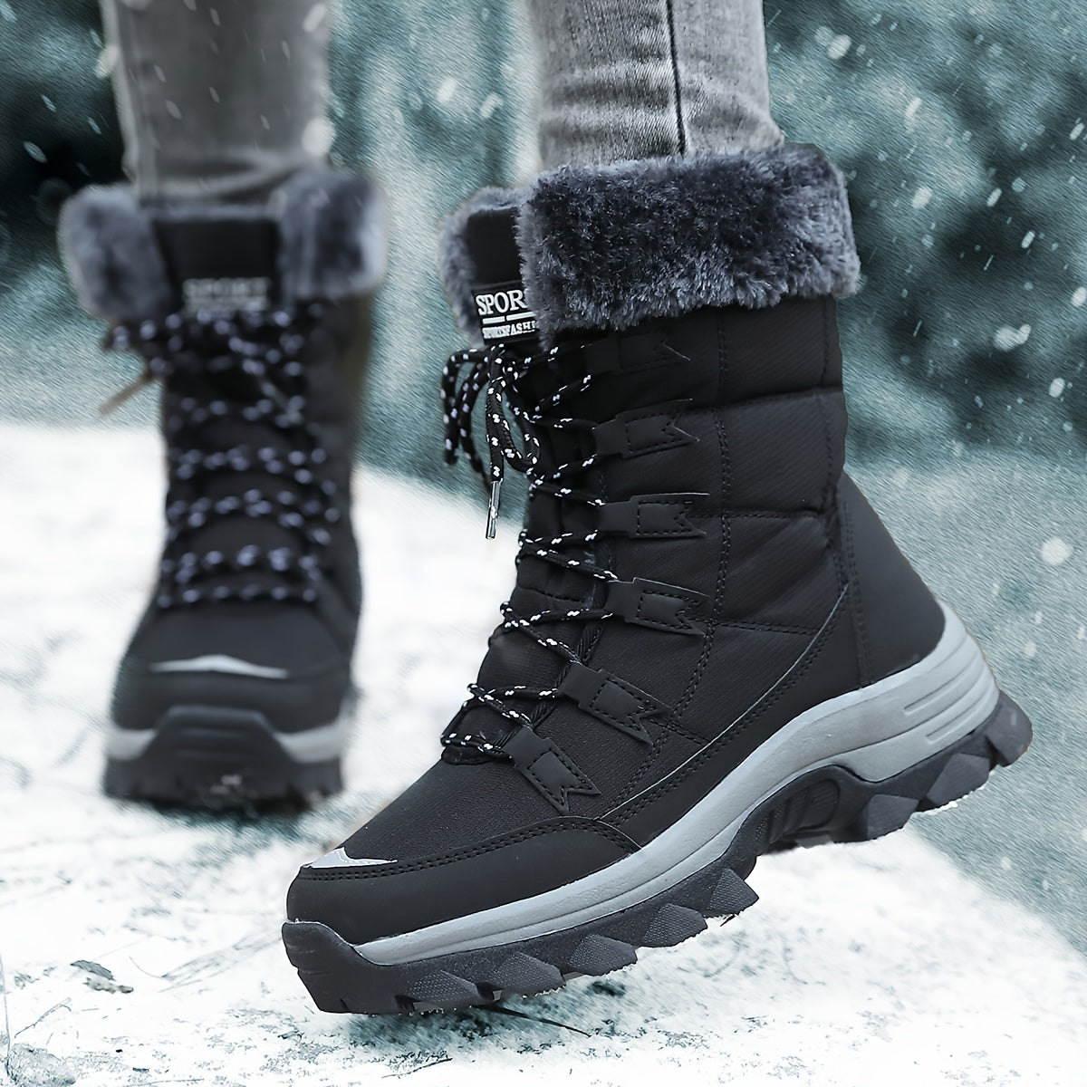 Women's Insulated Winter Boots – Warm Lined Cold-Weather Footwear with Anti-Slip Tread for Snow & Ice