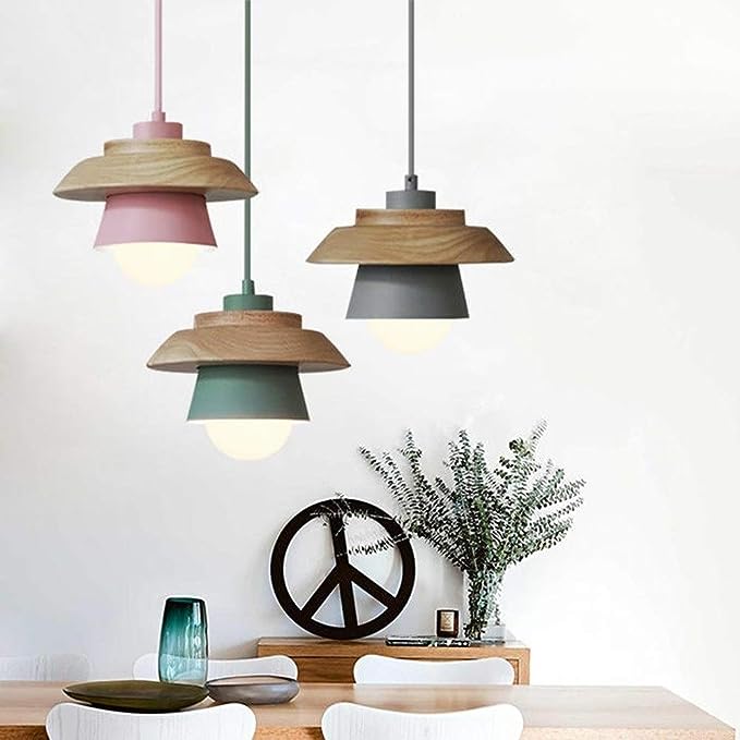 Rustic Wood Drop Ceiling Light