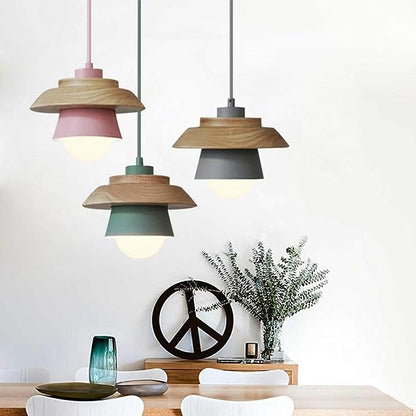 Rustic Wood Drop Ceiling Light