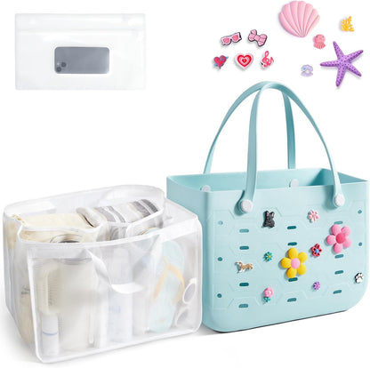 Ortekor Water-Resistant Rubber Tote Bag with Sandproof Design | Stylish Vacation Essential for Summer Fun