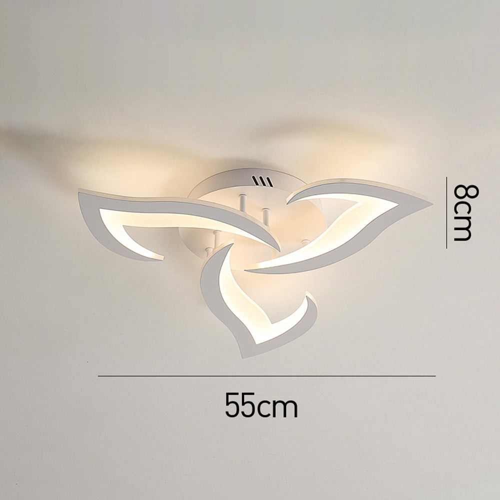 Flush Mount LED Fixture Metal Acrylic Black Layered Floral Pattern for Bedroom Living Room Hallway Contemporary Home Decor Overhead Light