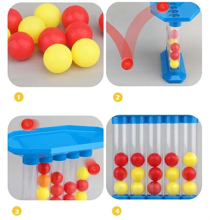 Desktop Tabletop Skill Game for Kids & Adults - 4-in-a-Row Strategy Challenge with Ball Launcher - Indoor Family Activity Game for 2 Players