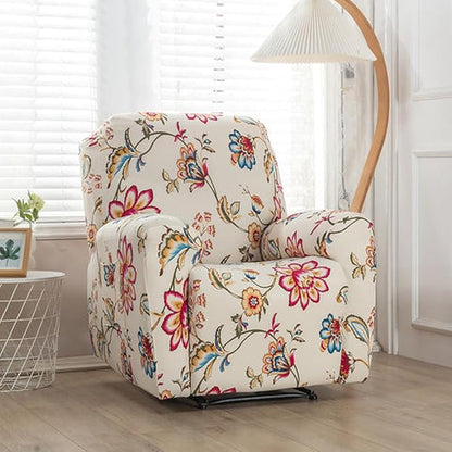 Blossom Recliner Cover - Durable Stretchy Fabric with Side Pockets