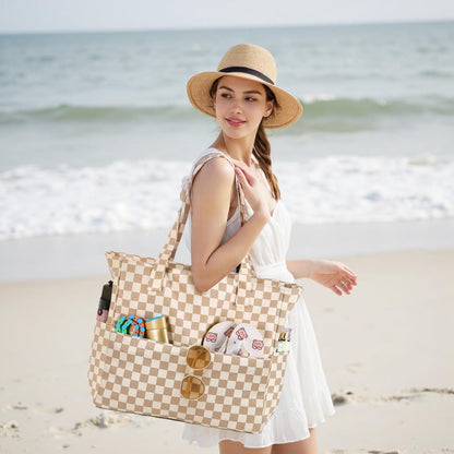 Ortekor Waterproof Beach Tote Bag with Wet Compartment | Extra Large Carry-On for Weekend Travel