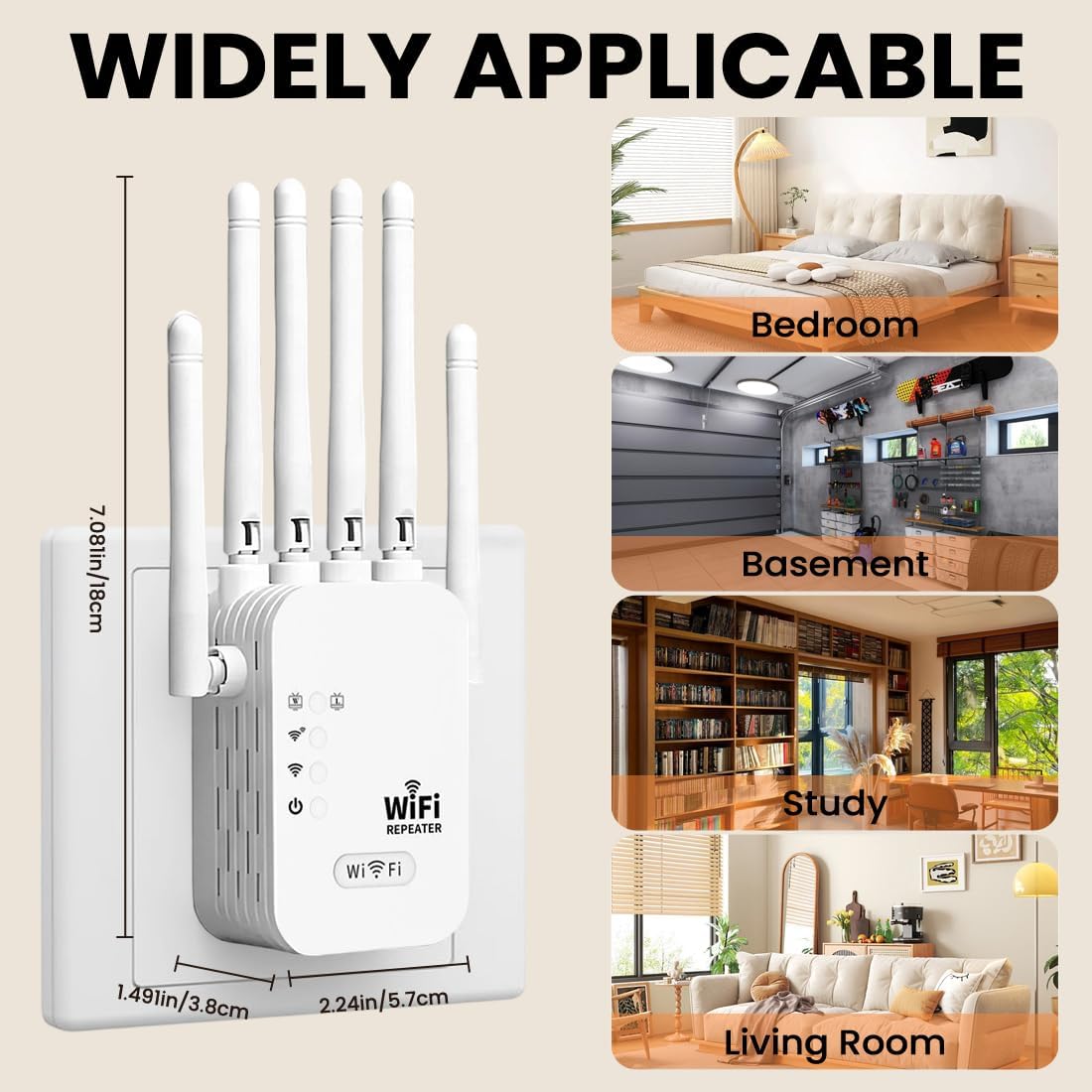 Wireless Internet Booster | Long-Range Outdoor WiFi Range Extender with Weather-Resistant Design | Signal Booster for Home & Garden