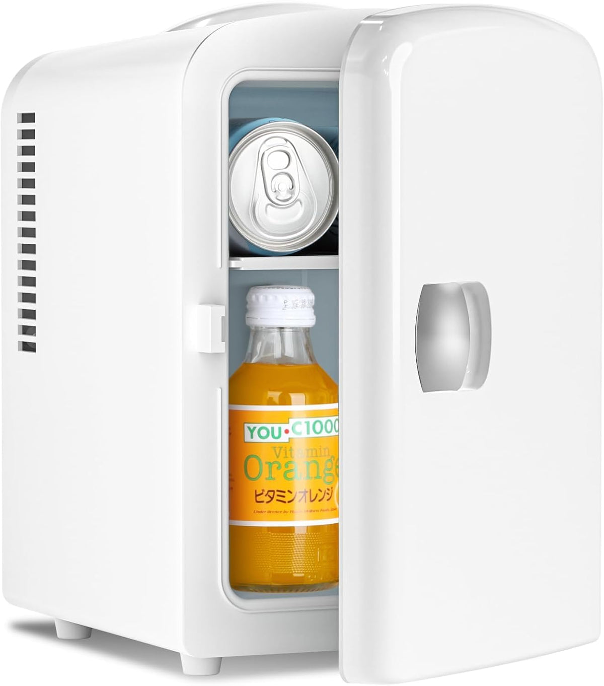 Compact Mini Fridge | Small Fridge 4L Portable Cooler with Adjustable Shelves | Ideal for Medication, Skincare, Beverages & Snacks in Bedroom, Car, or Office