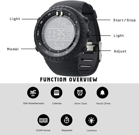 Henry Collection | Waterproof Digital Sports Watch with LED Backlighting | Shock-Resistant Design for Active Lifestyles