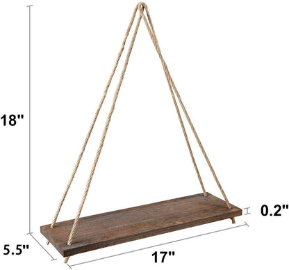 Wooden Rope Swing Wall-Mounted Rack
