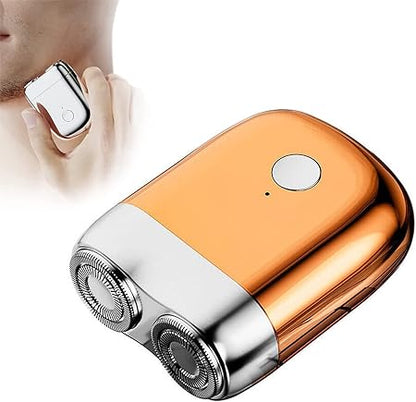 Compact USB Rechargeable Travel Shaver for Men with Rotary Heads for Close Shave On-the-Go Grooming Kit