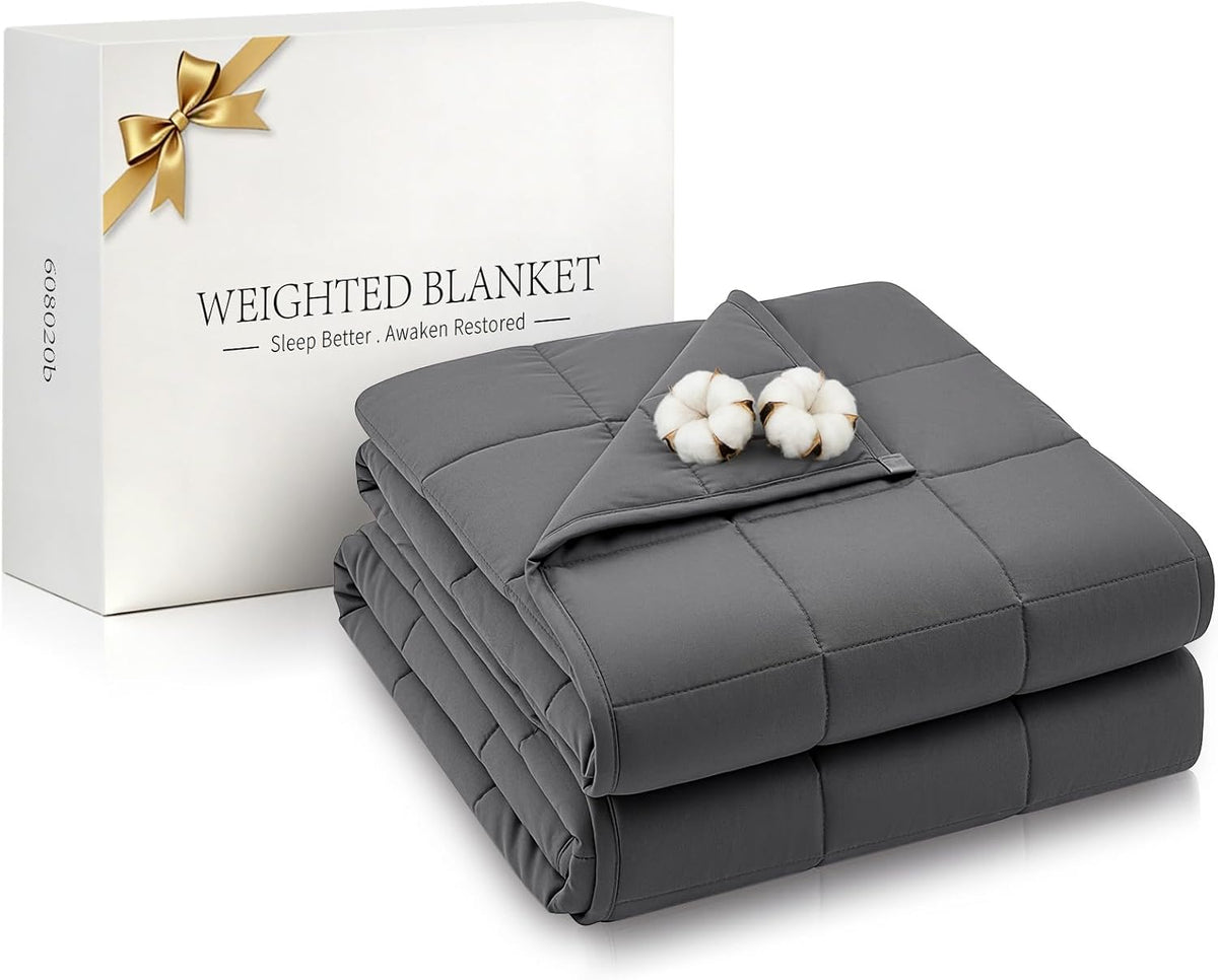 Cozy Comfort | Cooling Weighted Blanket for Adults with Premium Glass Beads | Soft Breathable Design for Relaxation and Sleep Quality