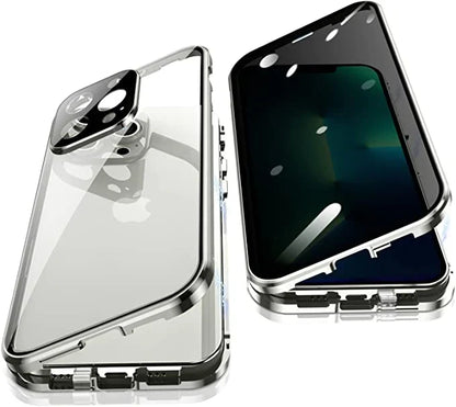Magnetic Privacy Glass iPhone Case with 360° Drop Protection & Anti-Spy Screen