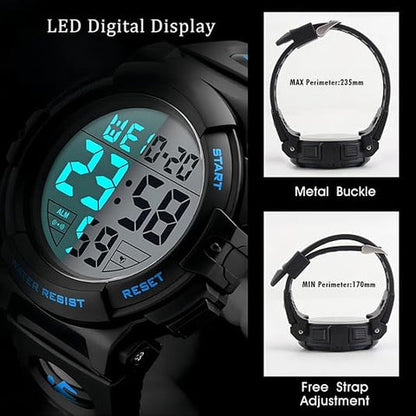 Digital Sports Watch | Waterproof Design with Large LED Display | Military-Grade Durability for Outdoor Adventures