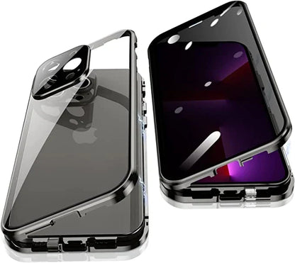 Magnetic Privacy Glass iPhone Case with 360° Drop Protection & Anti-Spy Screen