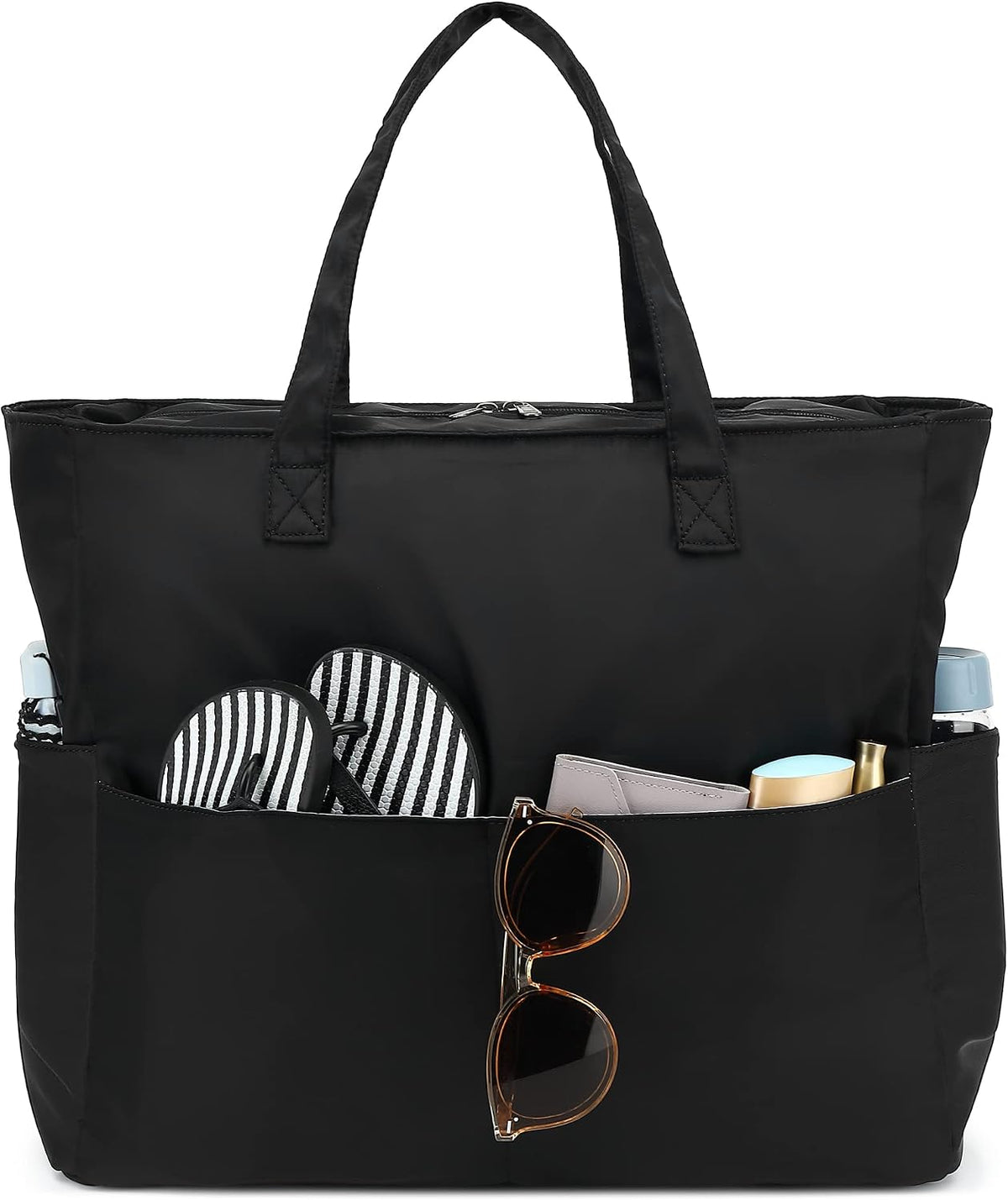 Ortekor Waterproof Beach Tote Bag with Wet Compartment | Extra Large Carry-On for Weekend Travel