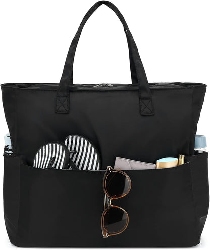 Ortekor Waterproof Beach Tote Bag with Wet Compartment | Extra Large Carry-On for Weekend Travel
