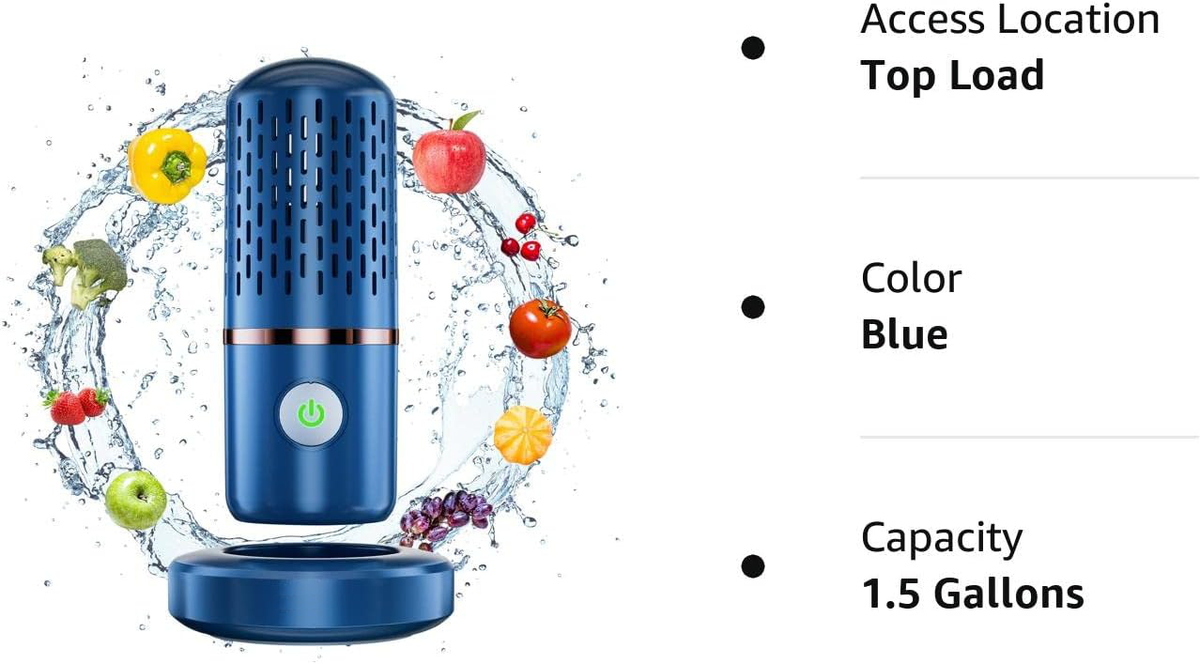 EcoClean | Fruit and Vegetable Washing Machine with Hydroxide Technology | Portable and Cordless for Safe Food Purification