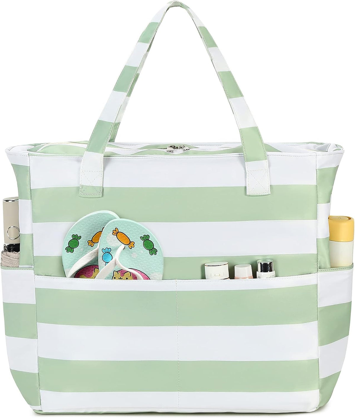 Ortekor Waterproof Beach Tote Bag with Wet Compartment | Extra Large Carry-On for Weekend Travel