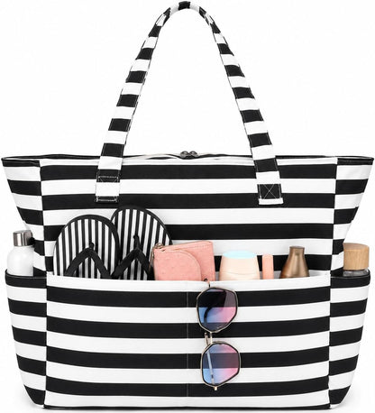 Beach Bag Waterproof with Wet Compartment, Large Beach Tote Bag for Pool and Gym, Travel Tote Bag for Grocery