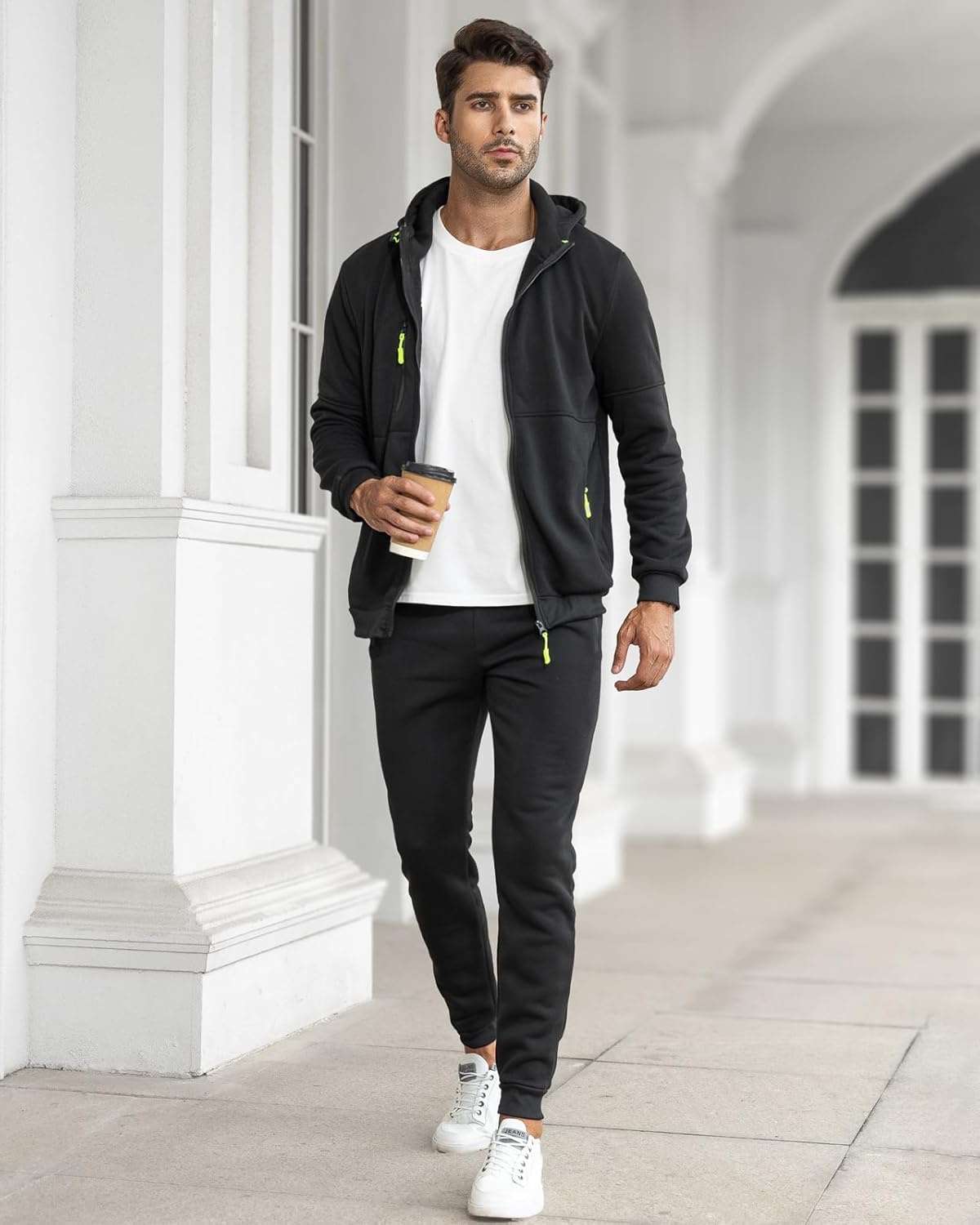 Men's Athletic Two-Piece Jogger Set with Pullover and Pants – Lightweight Breathable Tracksuit for Training, Gym & Casual Lounge Wear