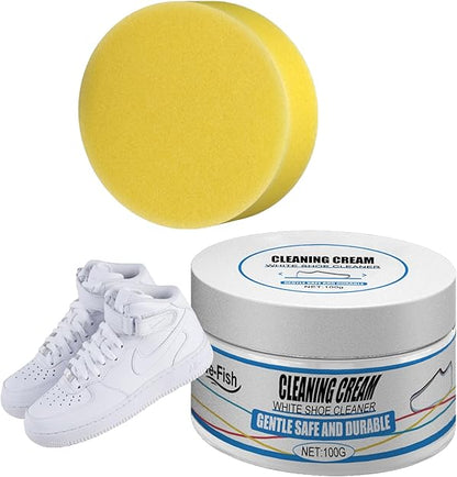 Footwear Restoration Cream for Sneakers, Leather Shoes, Boots – Deep Stain Remover for Scuffs, Dirt & Yellowing – Revitalizes All Shoe Types