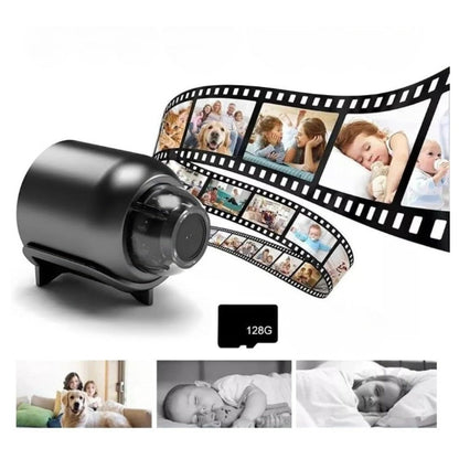 Compact HD Security Camera with Night Vision & Motion Alerts for Home, Office & Vehicle Monitoring