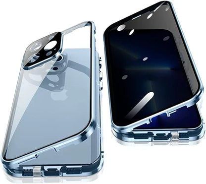 Magnetic Privacy Glass iPhone Case with 360° Drop Protection & Anti-Spy Screen