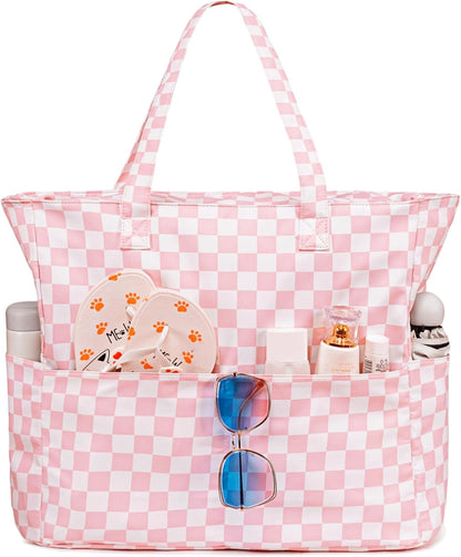 Ortekor Waterproof Beach Tote Bag with Wet Compartment | Extra Large Carry-On for Weekend Travel