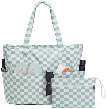 Ultimate Beach Tote Bag | Waterproof & Sandproof Large Bag with Zipper | Foldable Design for Easy Travel and Storage