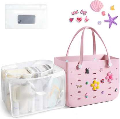 Ortekor Water-Resistant Rubber Tote Bag with Sandproof Design | Stylish Vacation Essential for Summer Fun