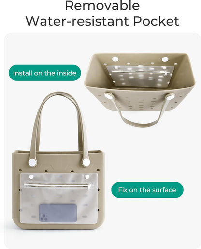Ortekor Water-Resistant Rubber Tote Bag with Sandproof Design | Stylish Vacation Essential for Summer Fun