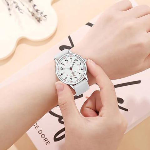Femke | Waterproof Nurse Watch with Clear Second Hand | Durable Silicone Band for Comfort