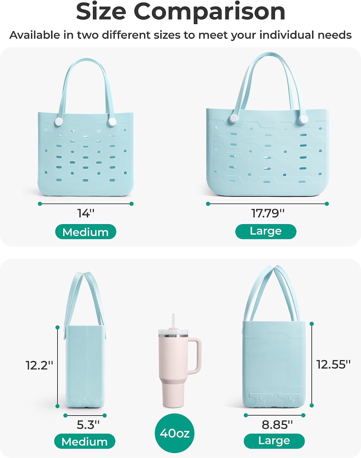 Ortekor Water-Resistant Rubber Tote Bag with Sandproof Design | Stylish Vacation Essential for Summer Fun