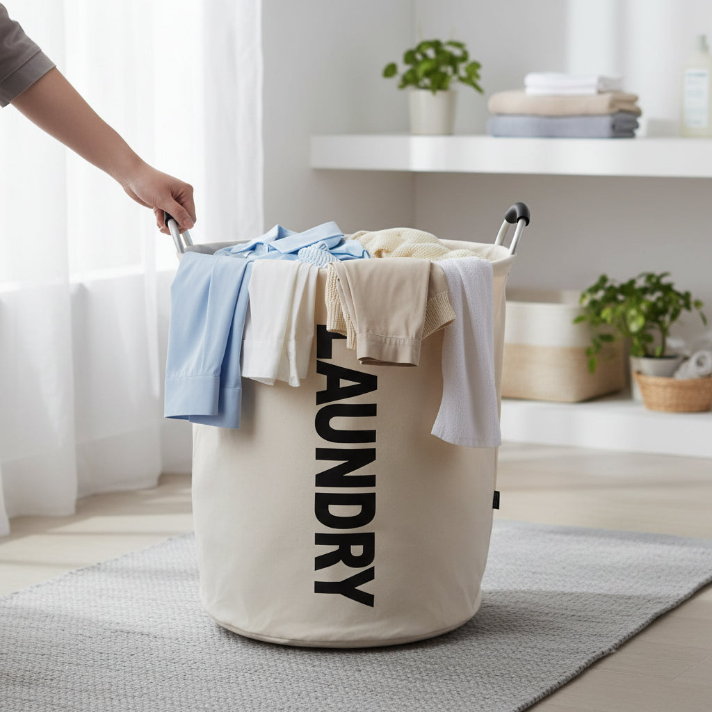 Versatile Foldable Laundry Hamper | Waterproof Fabric with 90L Capacity | Space-Saving Design for Organized Laundry