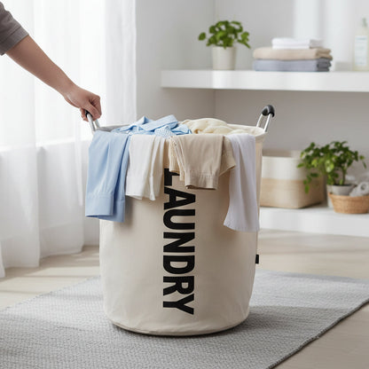 Versatile Foldable Laundry Hamper | Waterproof Fabric with 90L Capacity | Space-Saving Design for Organized Laundry