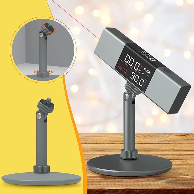 USB Rechargeable Cross Line Laser Tool with Digital Display for Home DIY Tile Installation Floor Leveling Wall Mounting Projects