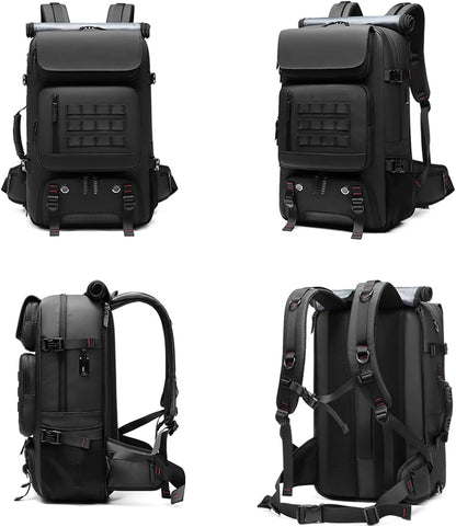 Travel Backpack for Waterproof Carry-On - 50L Weekender Bag with Shoe Pocket & USB