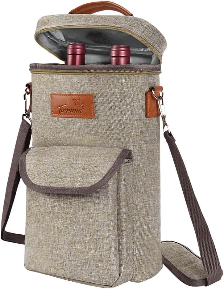 Insulated Wine Tote Carrier Bag with Padded Design | Leakproof Cooler for Travel and Parties
