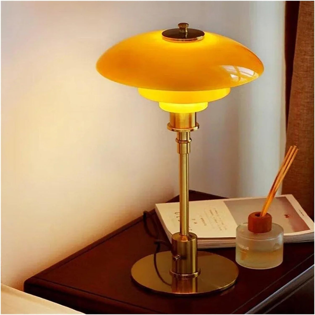 Glass Globe LED Table Lamp with Metallic Base – Modern Scandinavian Accent Lighting for Bedroom, Living Room, Office & Study