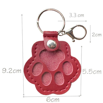 Pet Memorial Keychain with Hidden Keepsake Chamber – Leather Paw Print Charm for Dog & Cat Lovers