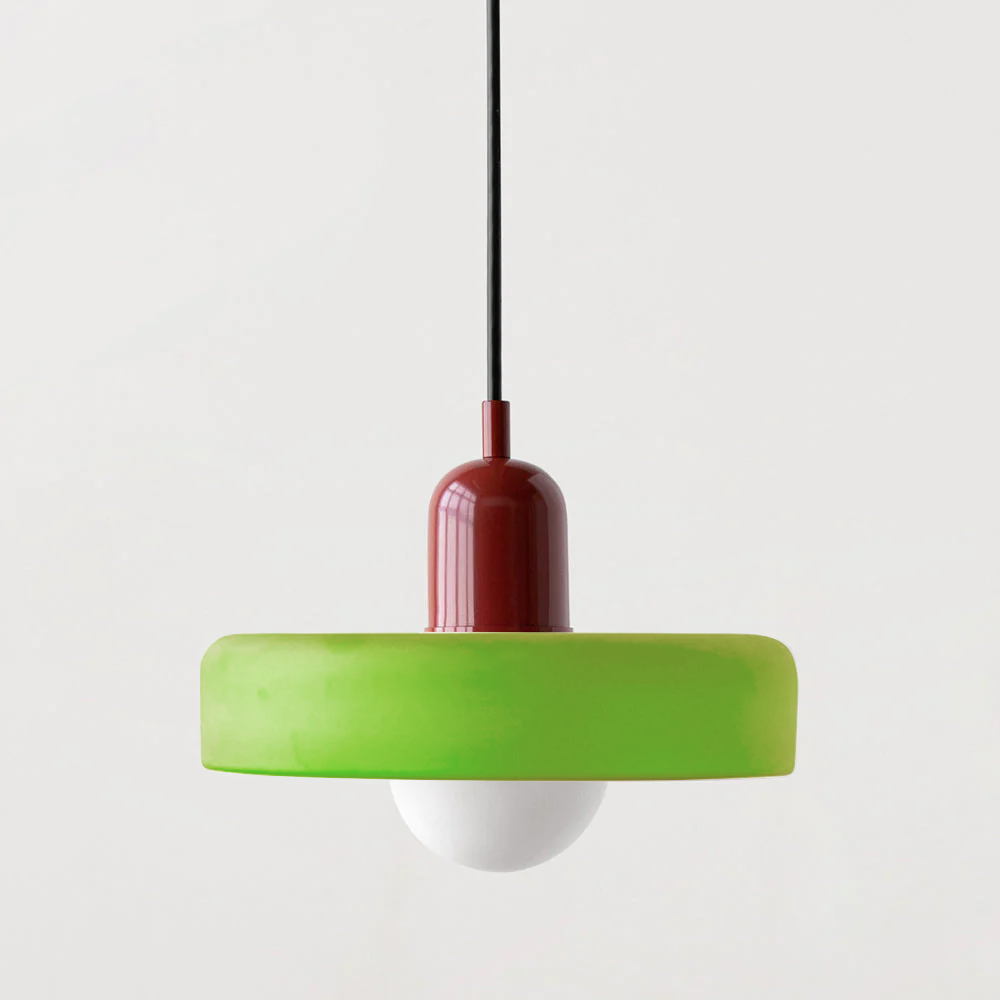 Glass Pendant Light with Adjustable Cord & Warm Glow – Modern Geometric Hanging Fixture for Dining Room & Living Room Decor